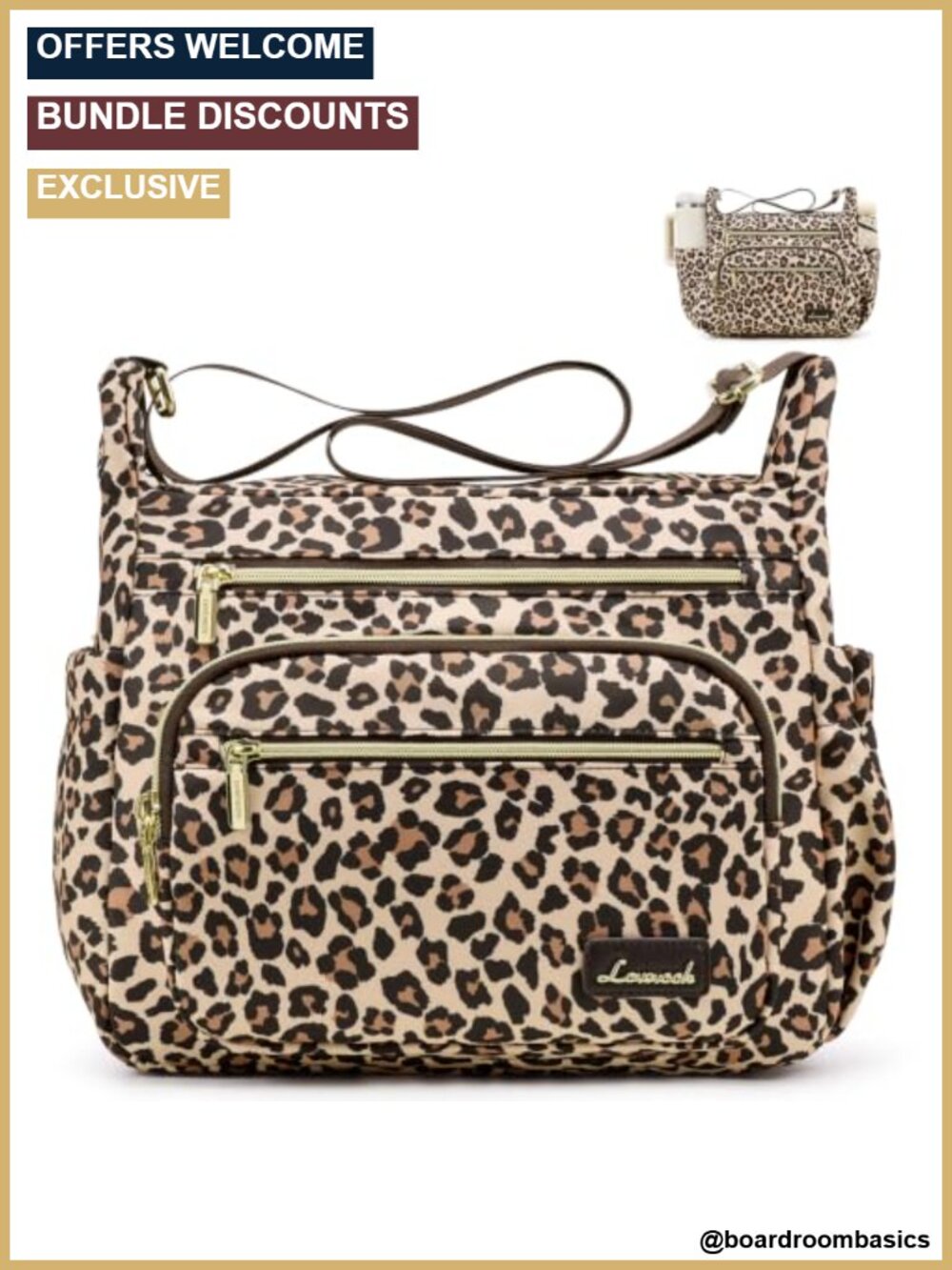 LOVEVOOK Waterproof Nylon Crossbody Bag RFID Blocking Large Capacity